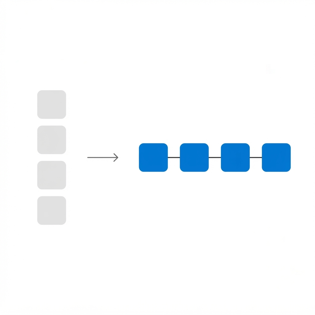 Traditional software boxes dissolving into a streamlined circuit of autonomous agent workflows