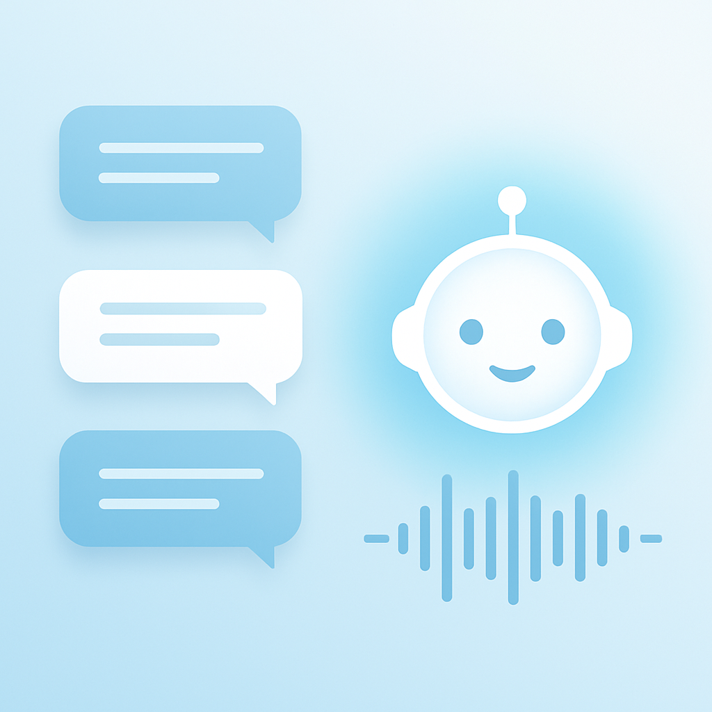 A conceptual illustration of a natural, multi-turn voice conversation with an AI assistant