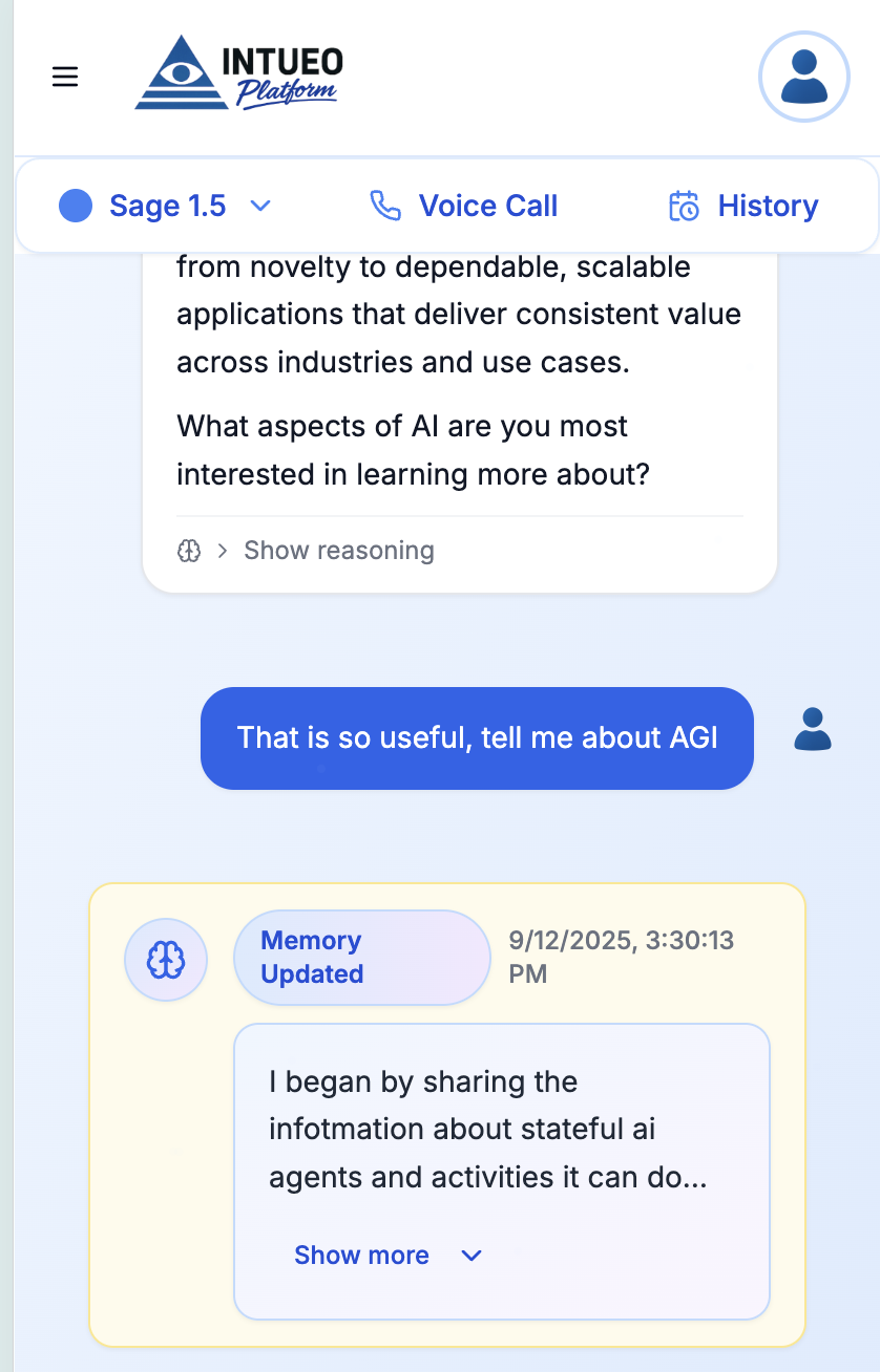 Sage 1.5 Chat Interface
